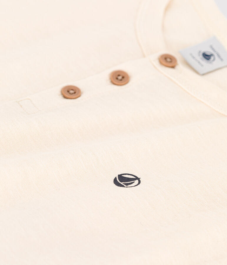 Boys' Short-Sleeved Cotton T-Shirt Ecru