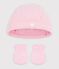 Babies' cotton beanie and mittens set variante 1