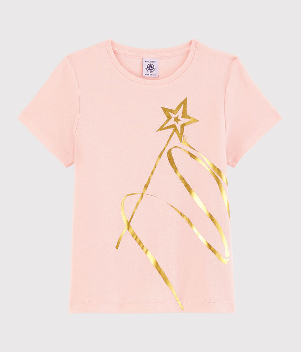 Girls' Short-Sleeved Cotton T-Shirt pink