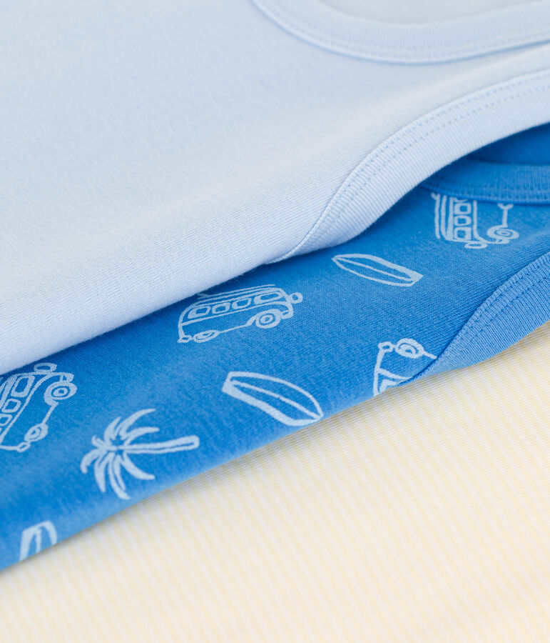 Children's van print cotton tank tops - 3-pack multicolor