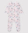 Babies' Paris Organic Cotton Fleece Sleepsuit MARSHMALLOW white/MULTICO white
