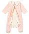 Baby girl's Bodyjama in print cotton velour MARSHMALLOW white/JOLI pink