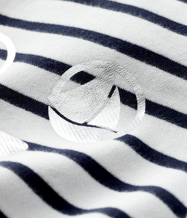 Baby boy's fleece sweatshirt white/blue