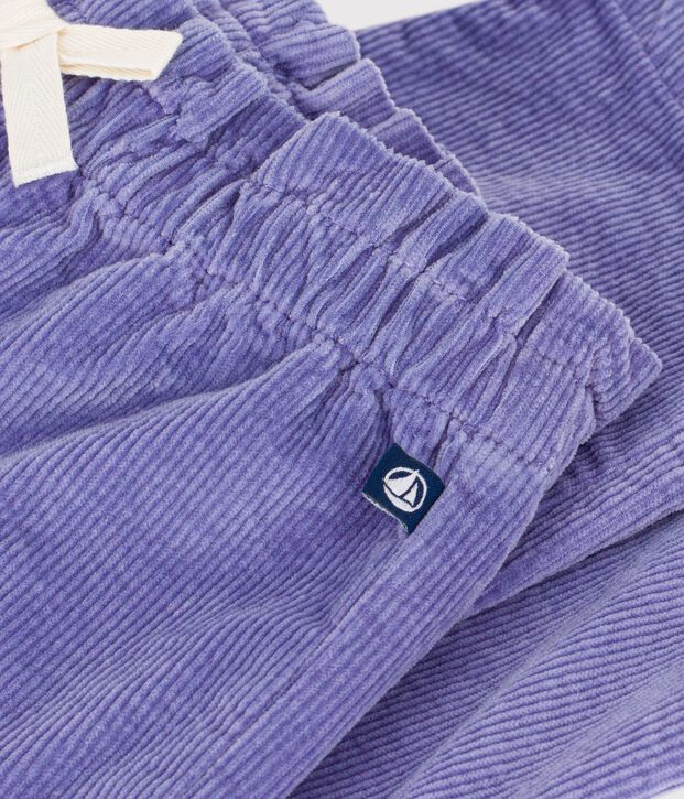 Babies' plain corduroy trousers purple