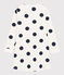 Girls' Dot Pattern Organic Cotton Nightdress MARSHMALLOW white/MEDIEVAL blue