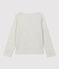 Girls' Long-Sleeved Cotton T-Shirt MONTELIMAR CHINE beige