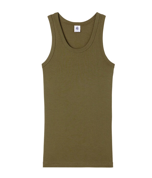 Women's vest top in heritage rib brown