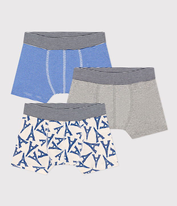 Boys' Paris Cotton Boxer Shorts - 3-Pack multicolor