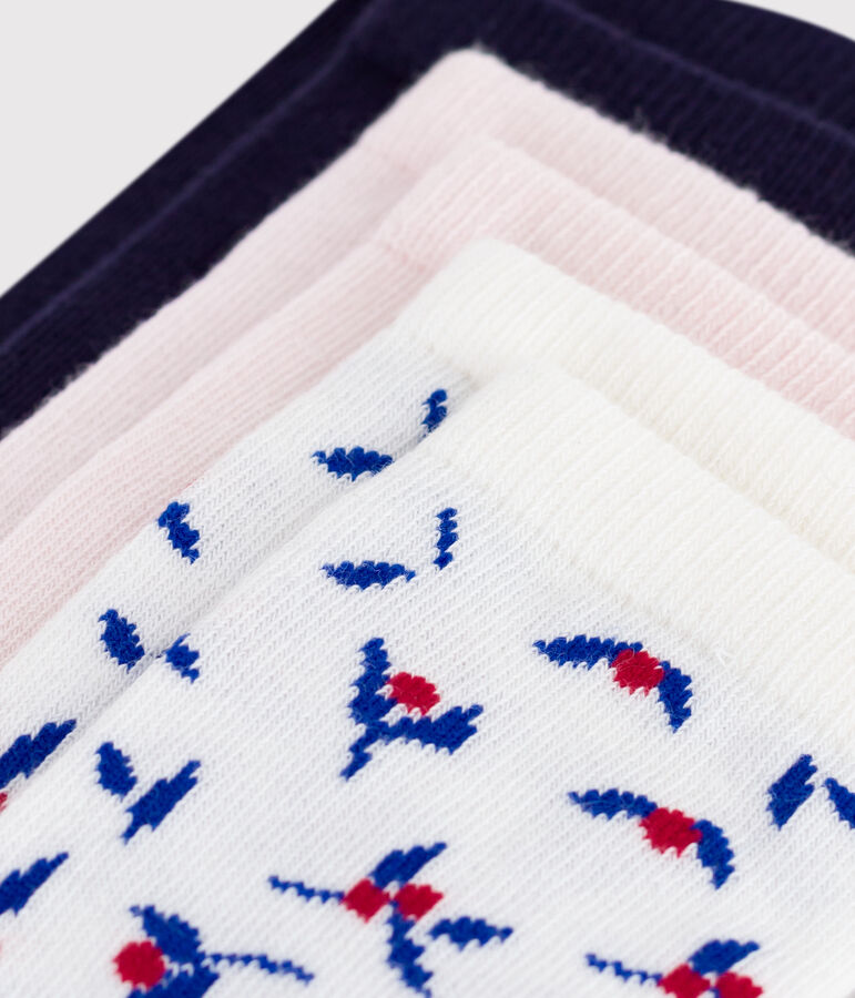 Children's flower-print cotton socks - 3-Pack multicolor