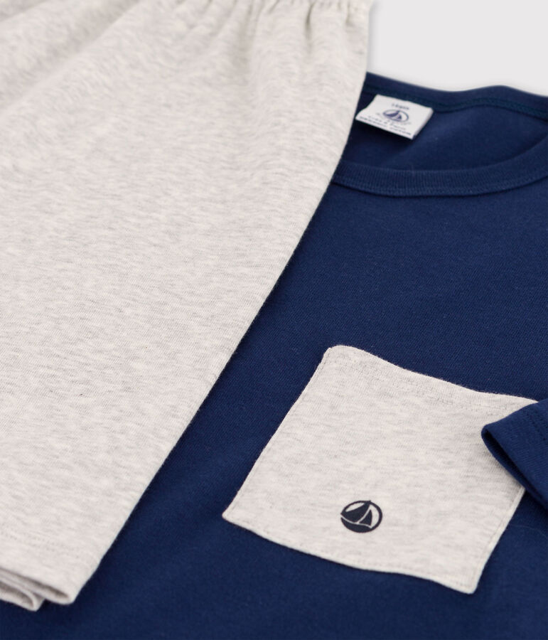 Boys' Midnight Blue Organic Cotton Short Pyjamas blue/grey