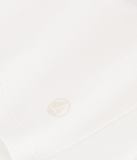 Women's iconic long-sleeved plain rib knit T-shirt ECUME white