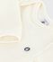 Babies' long-sleeved body in wool and cotton ECRU 08163