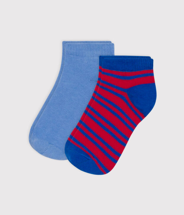 Children's Cotton Jersey Striped Socks - Pack of 2 multicolor
