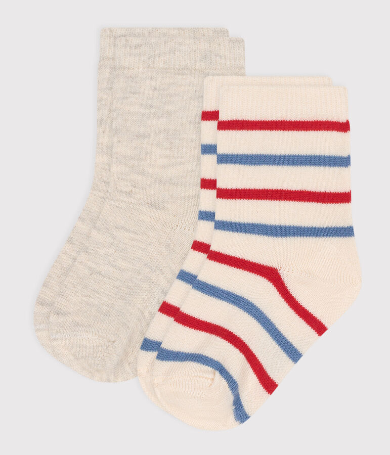 Pairs of babies' stripy cotton socks - 2-Pack multicolor
