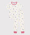 Children's printed cotton pyjamas with short sleeves and long legs MARSHMALLOW white/MULTICO white