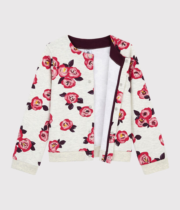 Girl's Fleece Cardigan beige/multicolor