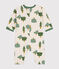 Babies' long fleece jumpsuit MONTELIMAR beige/MULTICO white