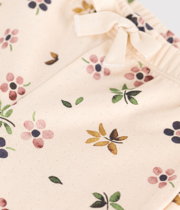 Babies' tube knit trousers Ecru/multicolor