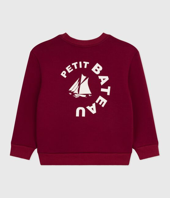 Children's plain cotton sweatshirt AMARANTE