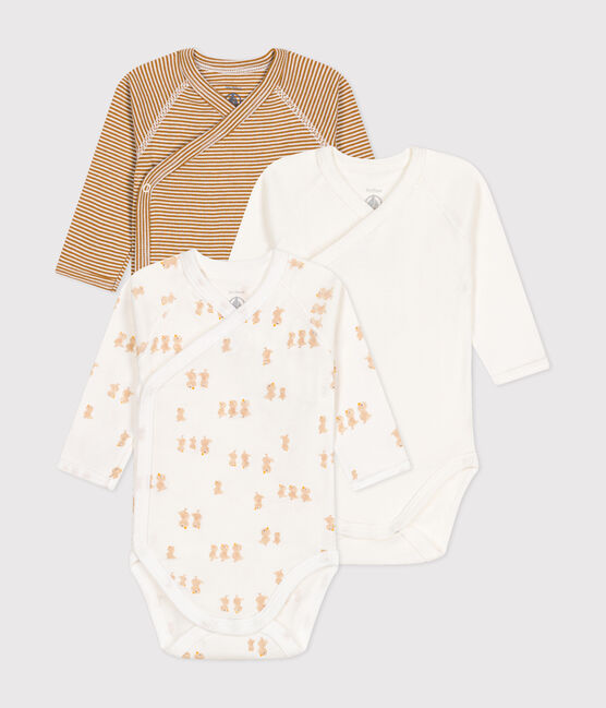 Babies' long-sleeved wrapover cotton bodysuits - 3-Pack variante 2