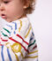 Babies' cotton Breton top white/multicolor