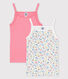 Girls' Floral Cotton Vest Tops - 2-Pack
