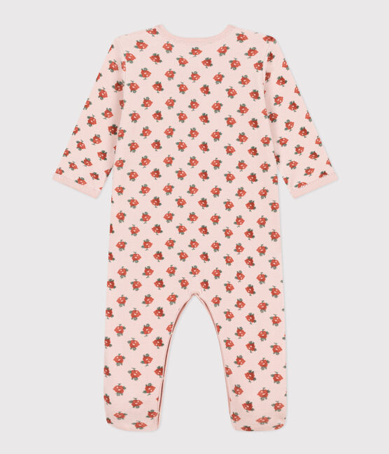 Babies' Floral Velour Pyjamas SALINE pink/MULTICO white