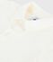 Babies' short-sleeved plain cotton/linen shirt MARSHMALLOW white