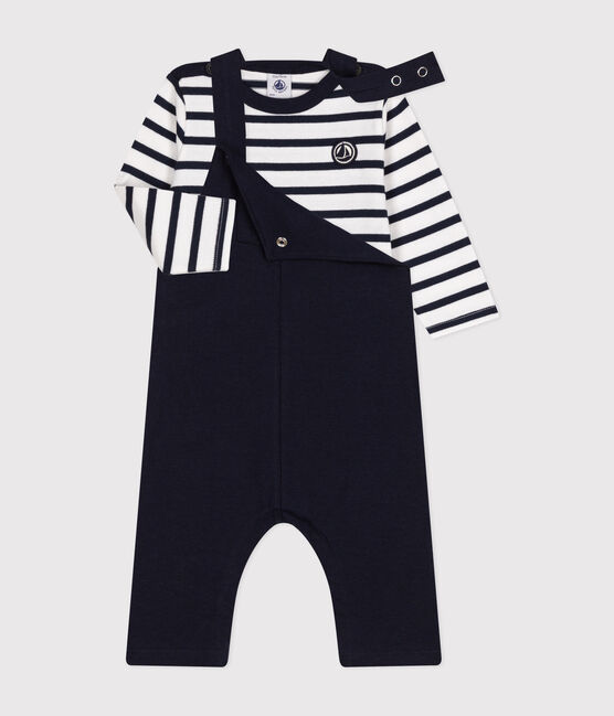 Babies' Thick Jersey Dungarees and Breton Top variante 1