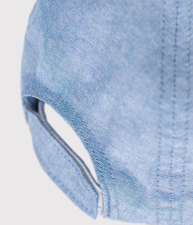 Babies' Petit Bateau cap in light-coloured denim blue