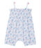 Baby girl's print romper ECUME white/BLEU blue/MULTICO