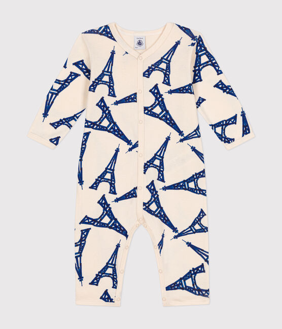 Babies' Cotton Paris Themed Pyjamas AVALANCHE white/MULTICO