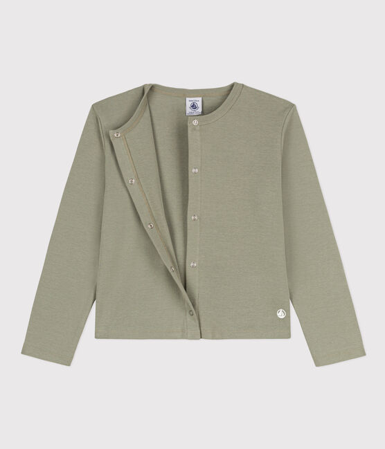 Girls' Cotton Cardigan MARECAGE green