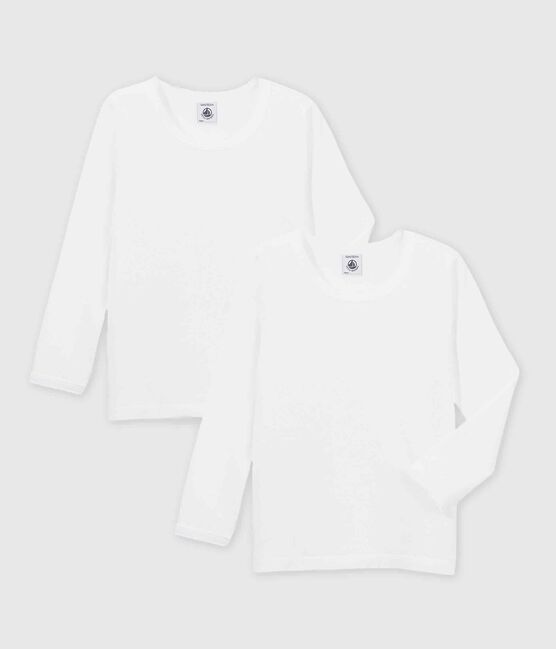 Girls' Long-sleeved White T-Shirts - 2-Pack variante 1