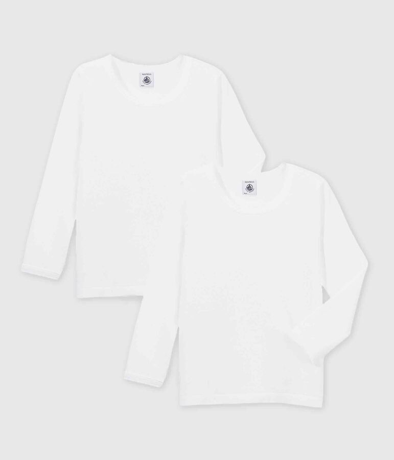Girls' Long-sleeved White T-Shirts - 2-Pack multicolor