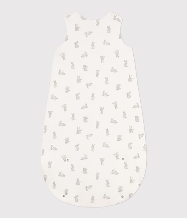 Rabbit patterned cotton TOG 2-rated sleeping bag white/grey