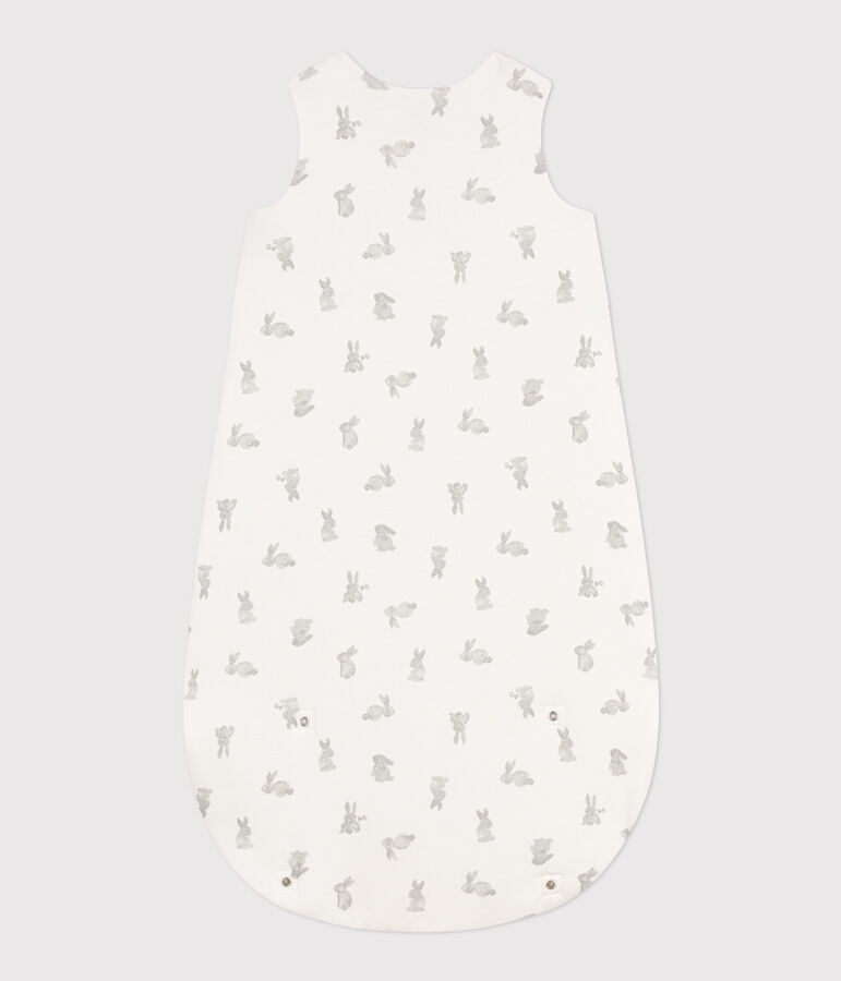 Rabbit patterned cotton TOG 2-rated sleeping bag white/grey