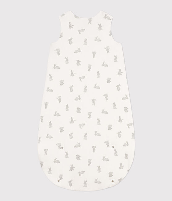 Rabbit patterned cotton TOG 2-rated sleeping bag MARSHMALLOW white/GRIS grey