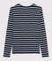 Women's iconic V-neck T-shirt SMOKING blue/MARSHMALLOW white