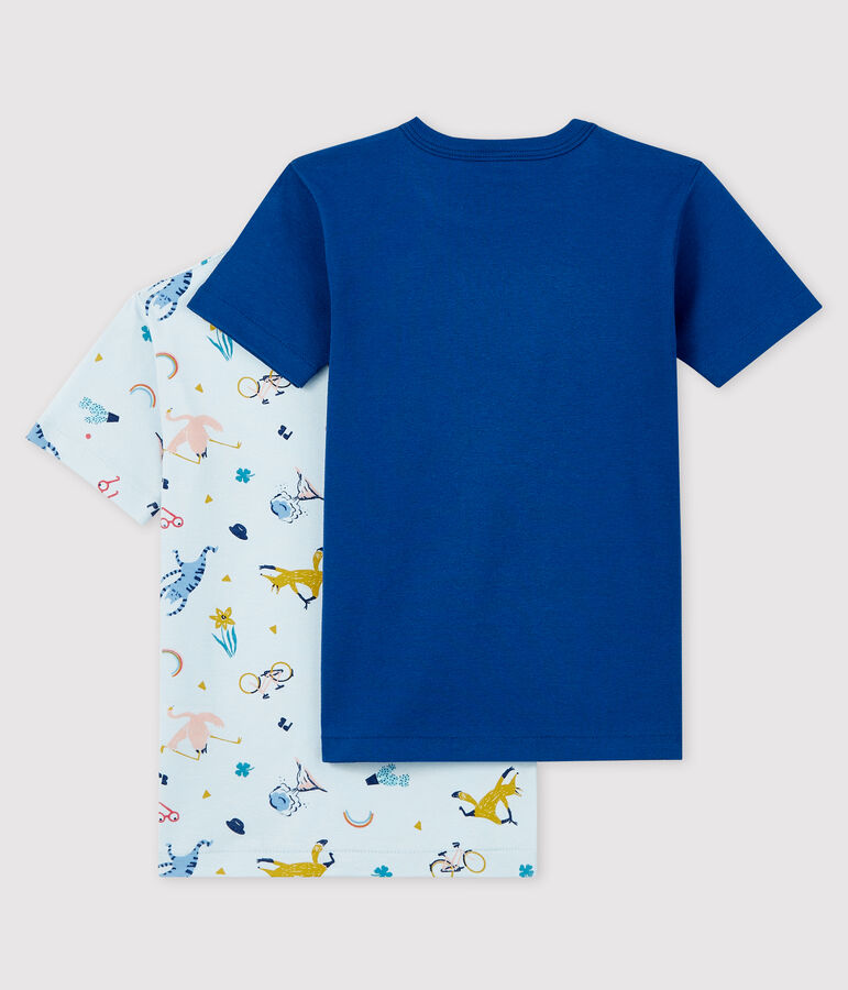 Boys' Short-Sleeved Yoga Animals T-Shirt - 2-Piece Set multicolor