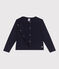 Children's plain cotton cardigan SMOKING blue