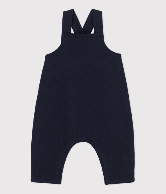 Babies' Quilted Cotton Dungarees SMOKING blue