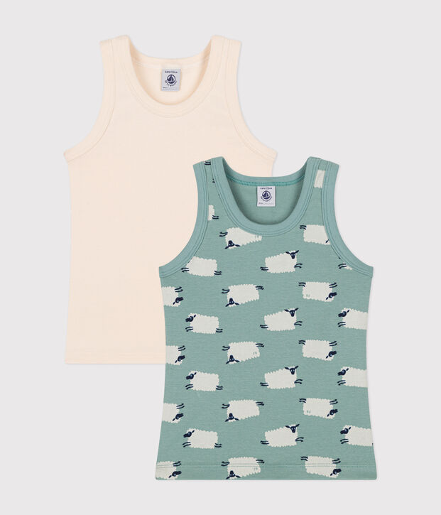 Children's cotton sheep vest tops - 2-Pack multicolor