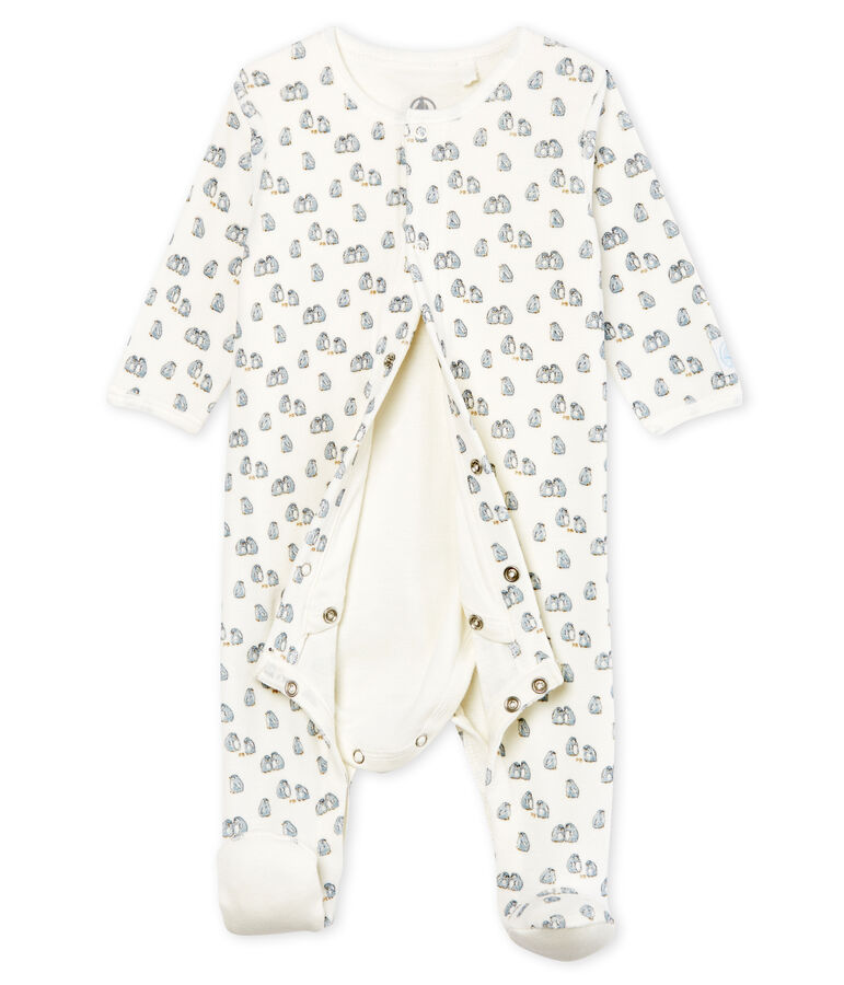 Baby Boys' Velour Bodyjama white/multicolor