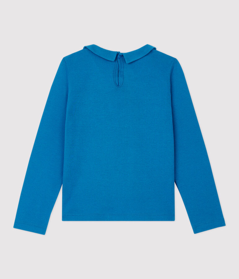 Girls' Long-Sleeved Cotton T-Shirt blue