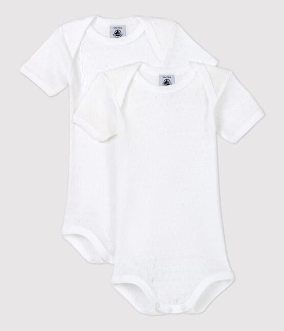 Babies' White Short-Sleeved Bodysuit – 2-Pack variante 1