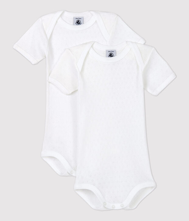 Babies' White Short-Sleeved Bodysuit &ndash; 2-Pack multicolor
