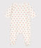 Babies' Fleece Patterned Sleepsuit MARSHMALLOW white/ECUREUIL