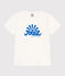 Children's short-sleeved printed cotton T-shirt MARSHMALLOW white