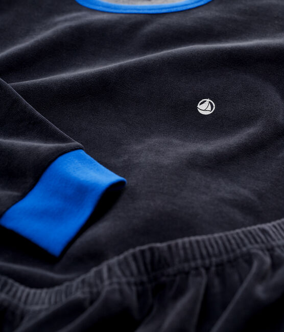 Boys' Navy Blue Velour Pyjamas SMOKING blue
